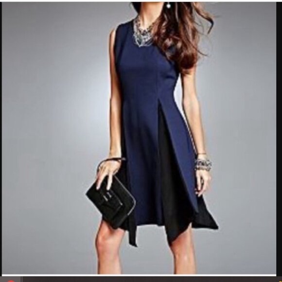 Simply Vera Vera Wang Dresses & Skirts - Simply Vera Vera Wang Navy Sleeveless Asymmetric Handkerchief Dress Size Small